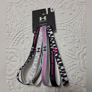 Under Armour Girls' Elastic Headbands in Black, White & Pink